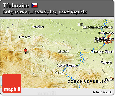 Physical Panoramic Map of Třebovice