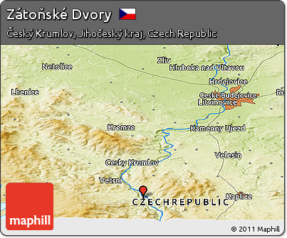 Physical Panoramic Map of Zátoňské Dvory
