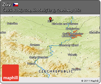 Physical Panoramic Map of Zliv