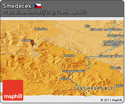 Political Panoramic Map of Smědeček