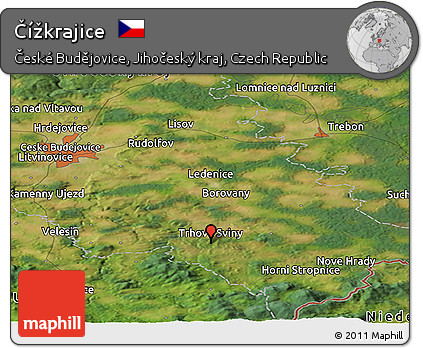 Satellite Panoramic Map of Čížkrajice