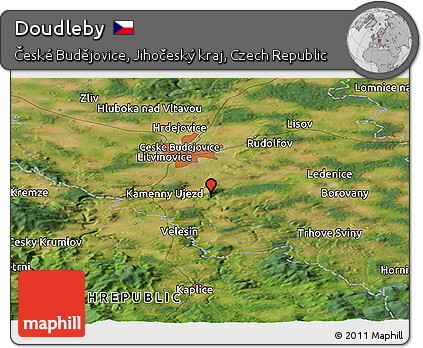 Satellite Panoramic Map of Doudleby