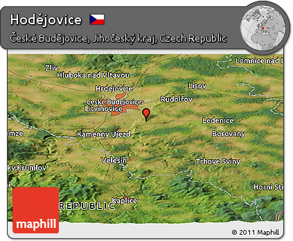 Satellite Panoramic Map of Hodějovice
