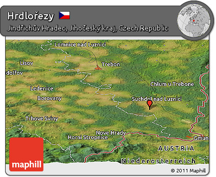 Satellite Panoramic Map of Hrdlořezy