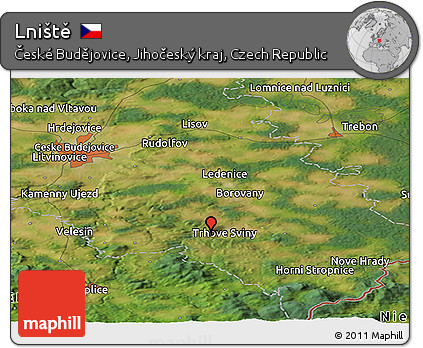 Satellite Panoramic Map of Lniště