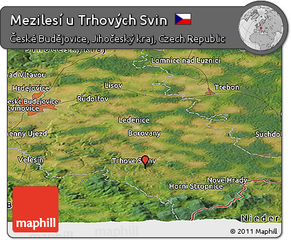 Satellite Panoramic Map of Mezilesí U Trhových Svin