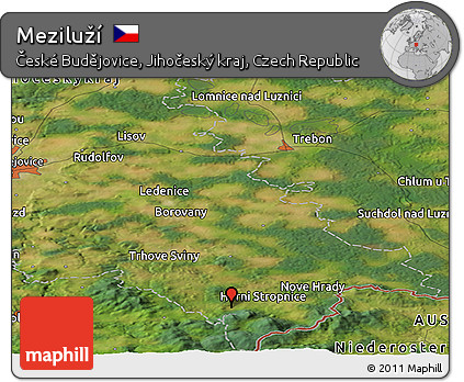 Satellite Panoramic Map of Meziluží