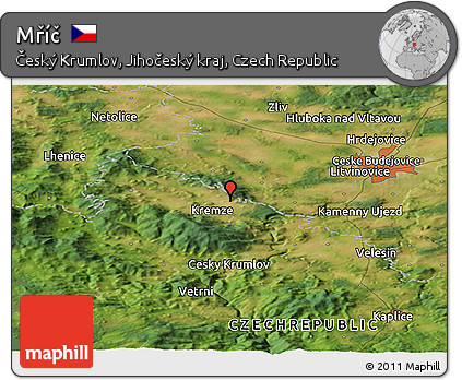 Satellite Panoramic Map of Mříč