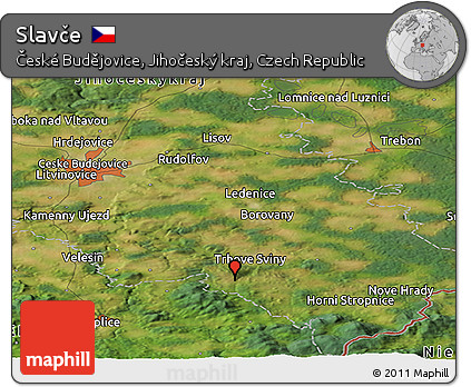Satellite Panoramic Map of Slavče