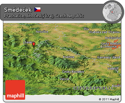 Satellite Panoramic Map of Smědeček