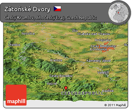 Satellite Panoramic Map of Zátoňské Dvory