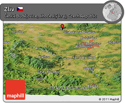 Satellite Panoramic Map of Zliv