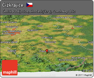 Satellite Panoramic Map of Čížkrajice