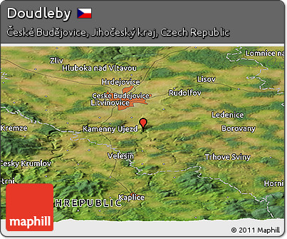 Satellite Panoramic Map of Doudleby