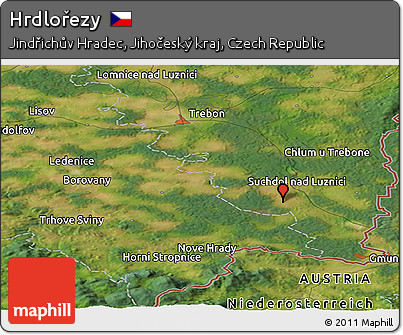 Satellite Panoramic Map of Hrdlořezy