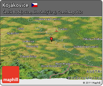 Satellite Panoramic Map of Kojákovice