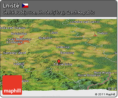 Satellite Panoramic Map of Lniště