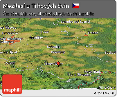 Satellite Panoramic Map of Mezilesí U Trhových Svin