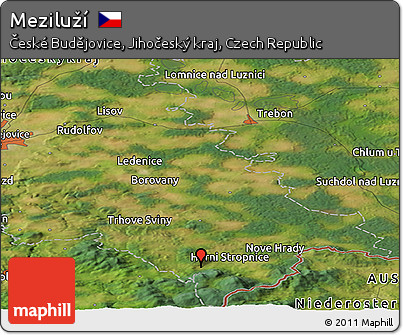 Satellite Panoramic Map of Meziluží