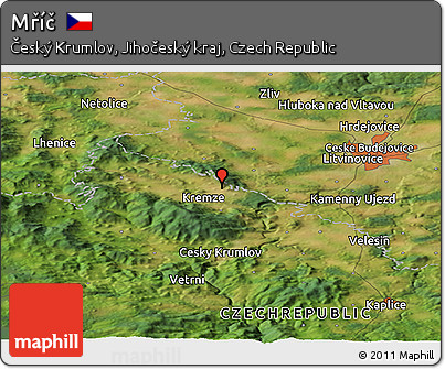 Satellite Panoramic Map of Mříč