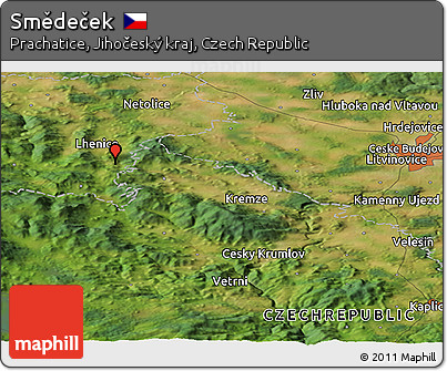 Satellite Panoramic Map of Smědeček