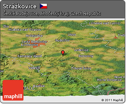 Satellite Panoramic Map of Strážkovice