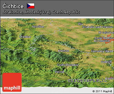 Satellite Panoramic Map of Čichtice