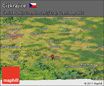 Satellite Panoramic Map of Čížkrajice