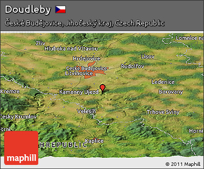 Satellite Panoramic Map of Doudleby