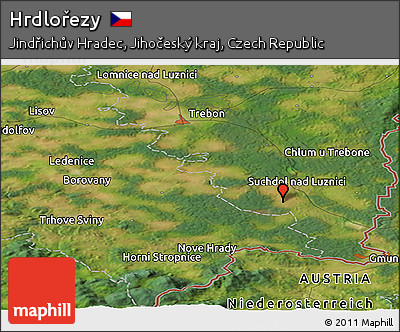 Satellite Panoramic Map of Hrdlořezy