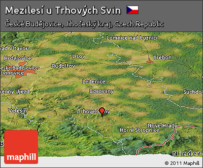 Satellite Panoramic Map of Mezilesí U Trhových Svin