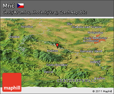 Satellite Panoramic Map of Mříč