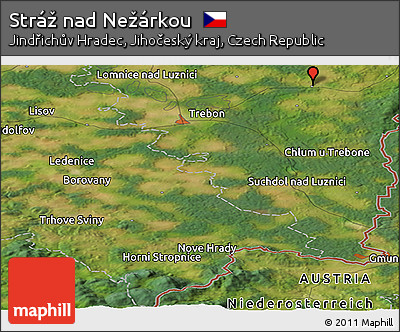 Satellite Panoramic Map of Stráž Nad Nežárkou