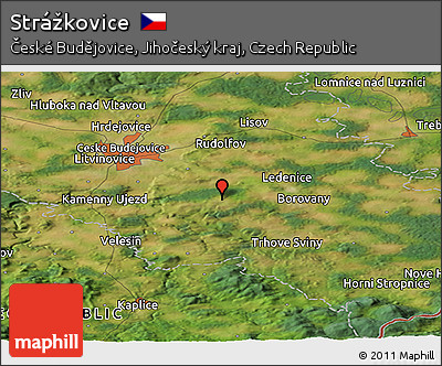 Satellite Panoramic Map of Strážkovice