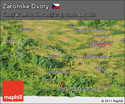 Satellite Panoramic Map of Zátoňské Dvory
