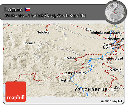 Shaded Relief Panoramic Map of Lomec