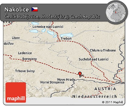 Shaded Relief Panoramic Map of Nakolice