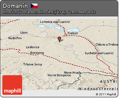 Shaded Relief Panoramic Map of Domanín