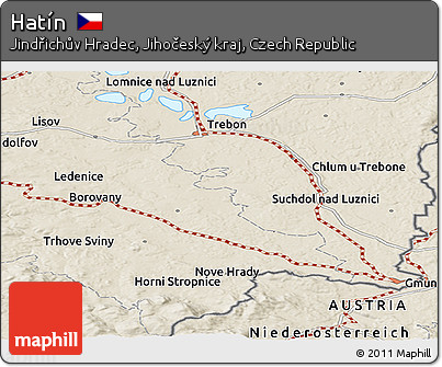 Shaded Relief Panoramic Map of Hatín