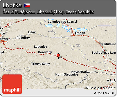 Shaded Relief Panoramic Map of Lhotka