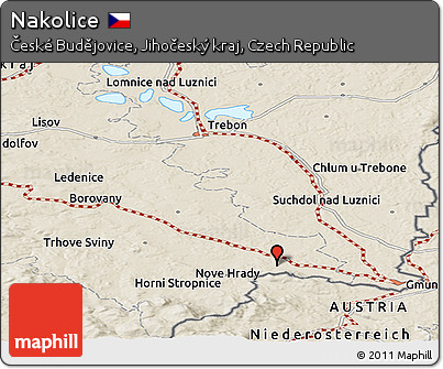 Shaded Relief Panoramic Map of Nakolice