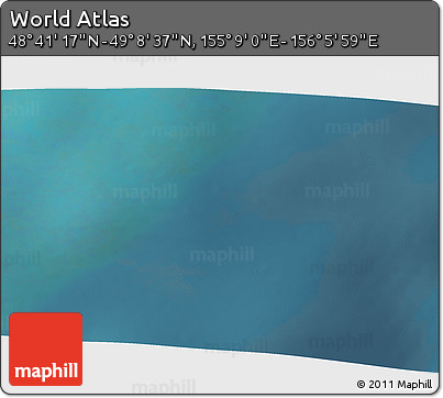 Satellite 3D Map of the Area around 48° 54' 57" N, 155° 37' 30" E
