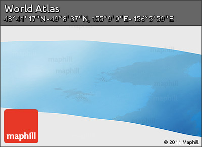 Physical Panoramic Map of the Area around 48° 54' 57" N, 155° 37' 30" E