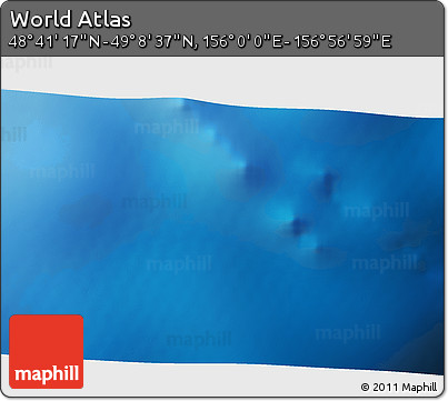 Physical 3D Map of the Area around 48° 54' 57" N, 156° 28' 29" E