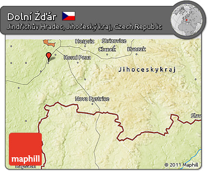 Physical 3D Map of Dolní Žďár
