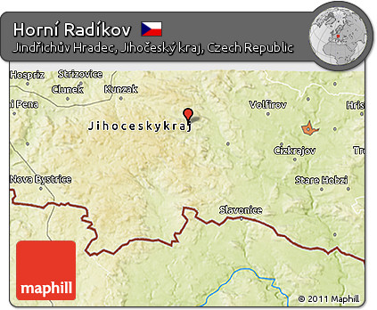 Physical 3D Map of Horní Radíkov