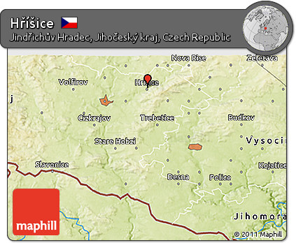 Physical 3D Map of Hříšice