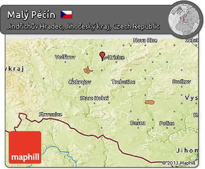 Physical 3D Map of Malý Pěčín