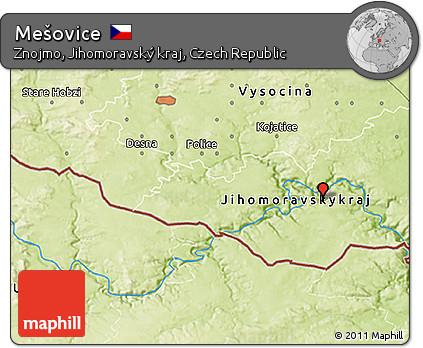 Physical 3D Map of Mešovice