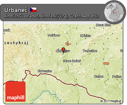 Physical 3D Map of Urbaneč